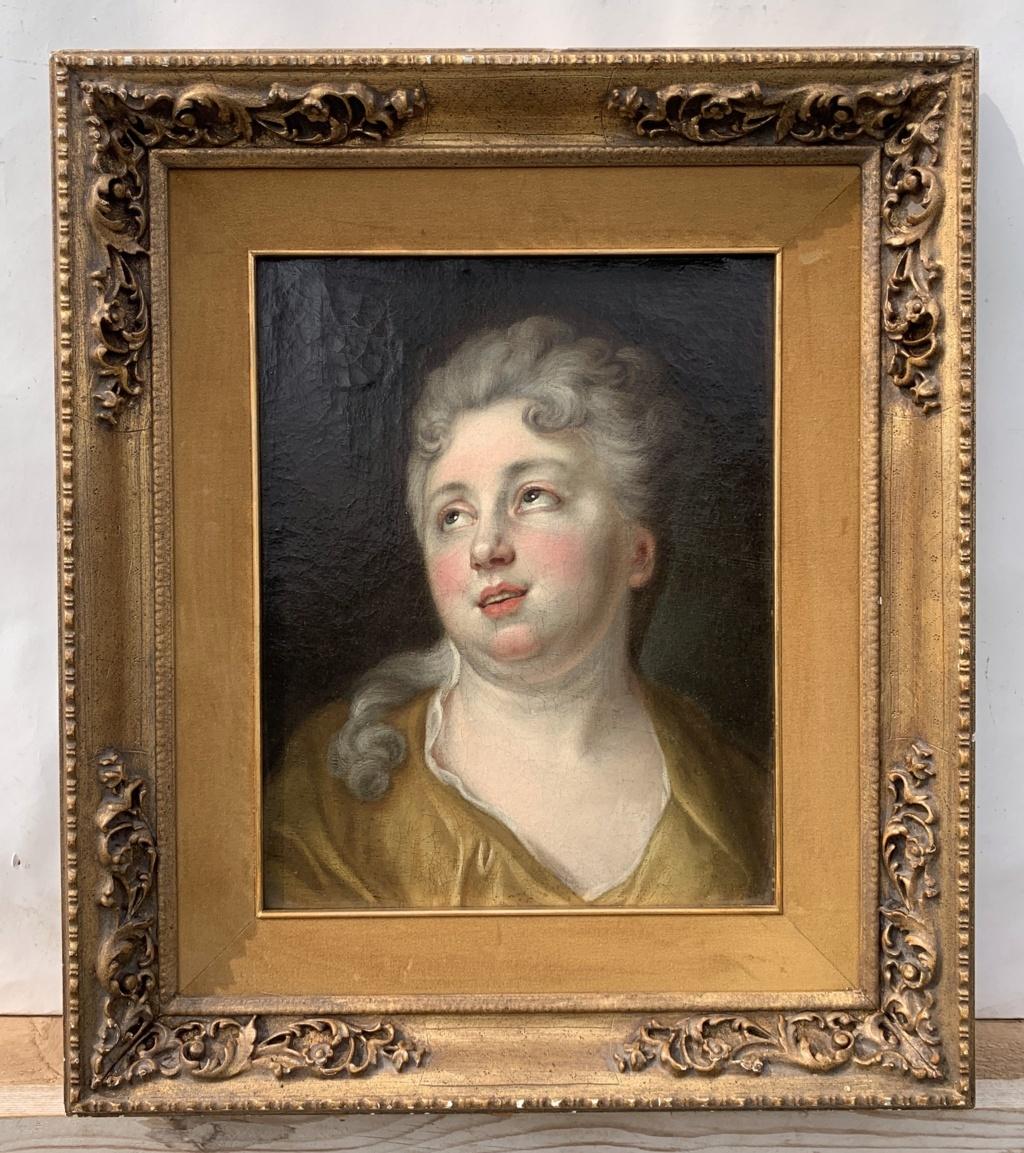 18th century French figure painting - Portrait lady - Oil on canvas Rococò - Painting by Unknown