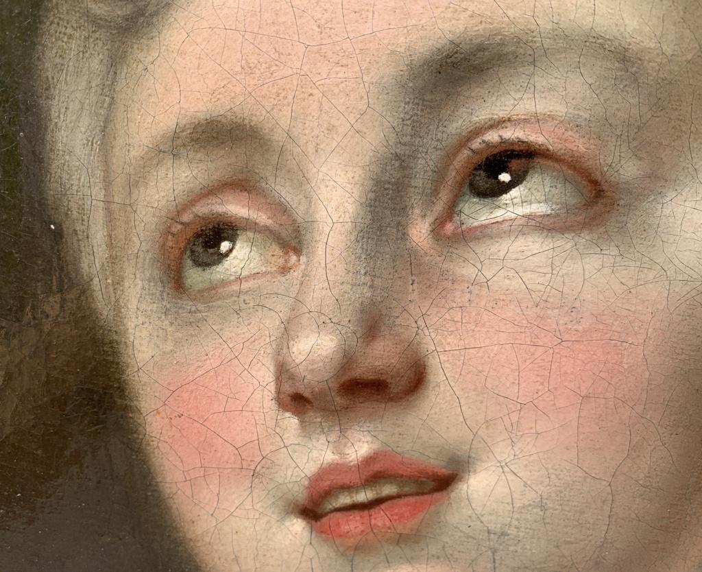 XVIIIe siècle - Portrait de femme - Huile sur toile Rococò en vente 2