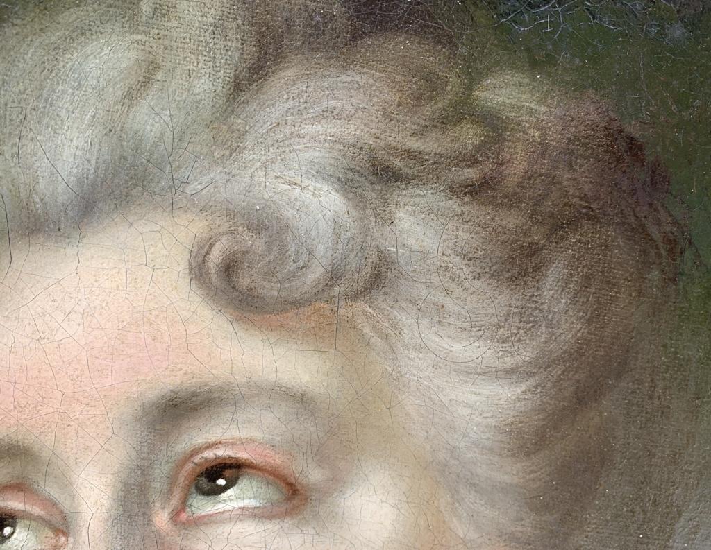 XVIIIe siècle - Portrait de femme - Huile sur toile Rococò en vente 3