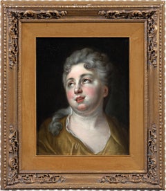 18th century French figure painting - Portrait lady - Oil on canvas Rococò