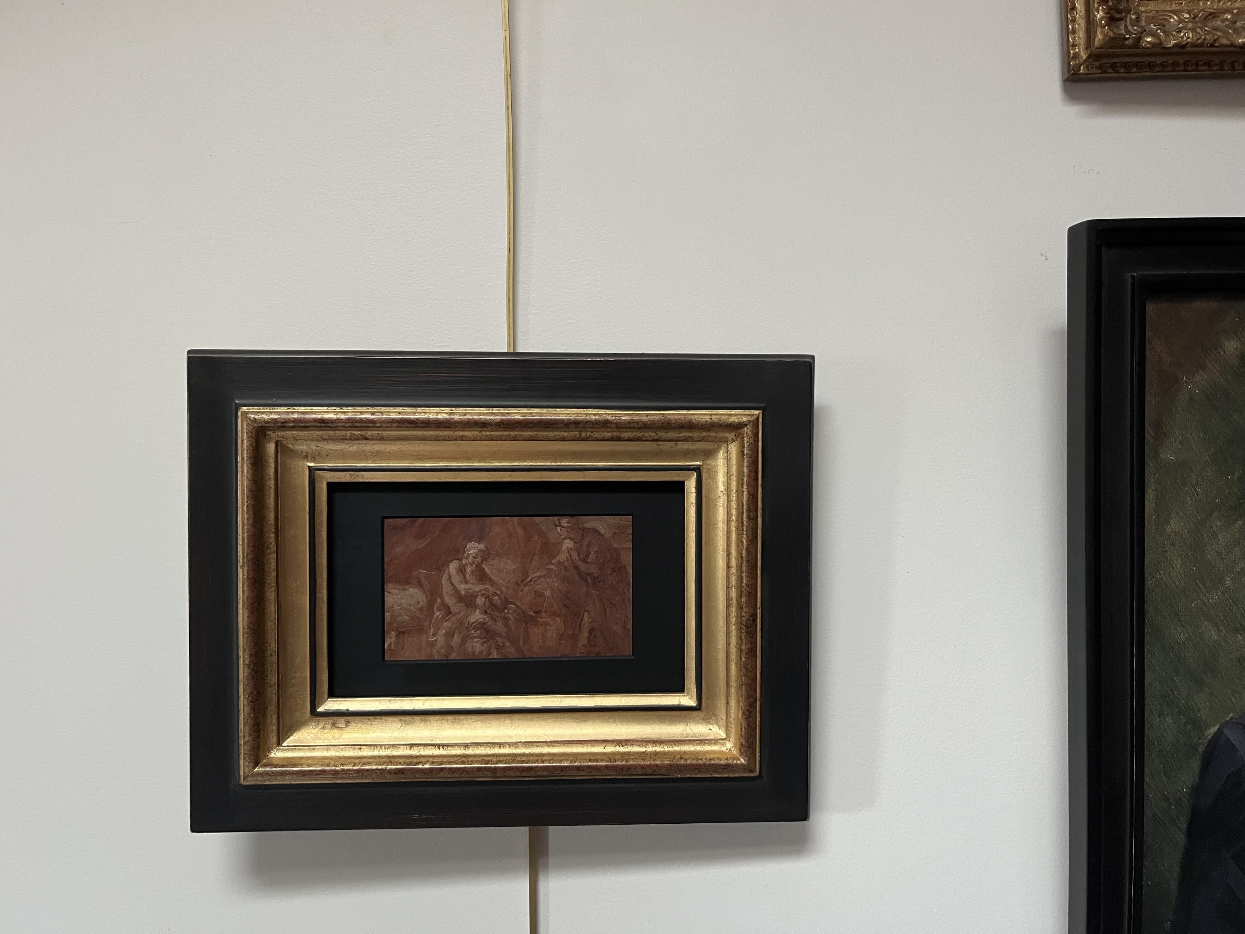 Französische Schule des 18. Jahrhunderts, Jakobs Segen, Öl auf Papier im Angebot 6