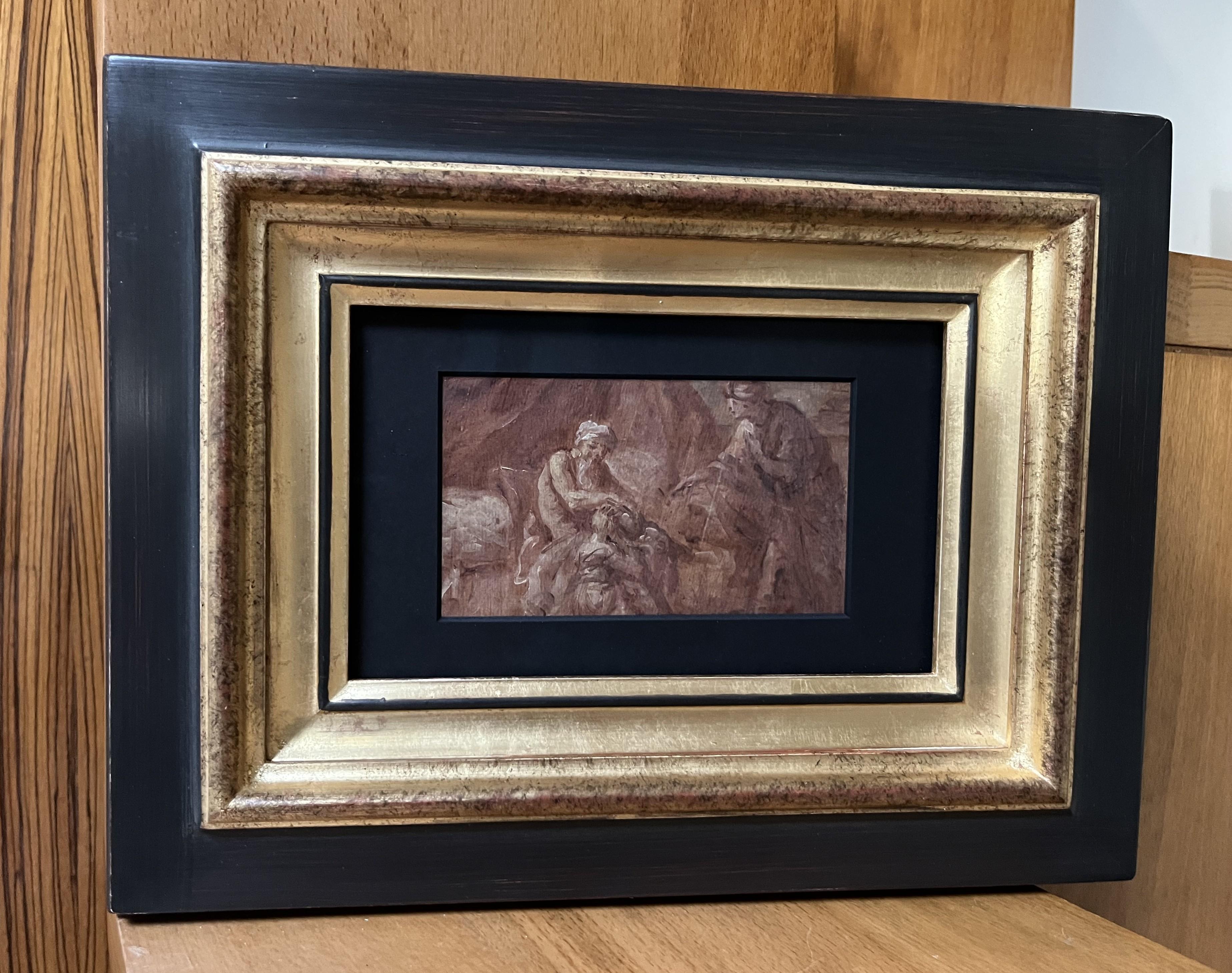 Französische Schule des 18. Jahrhunderts, Jakobs Segen, Öl auf Papier im Angebot 2