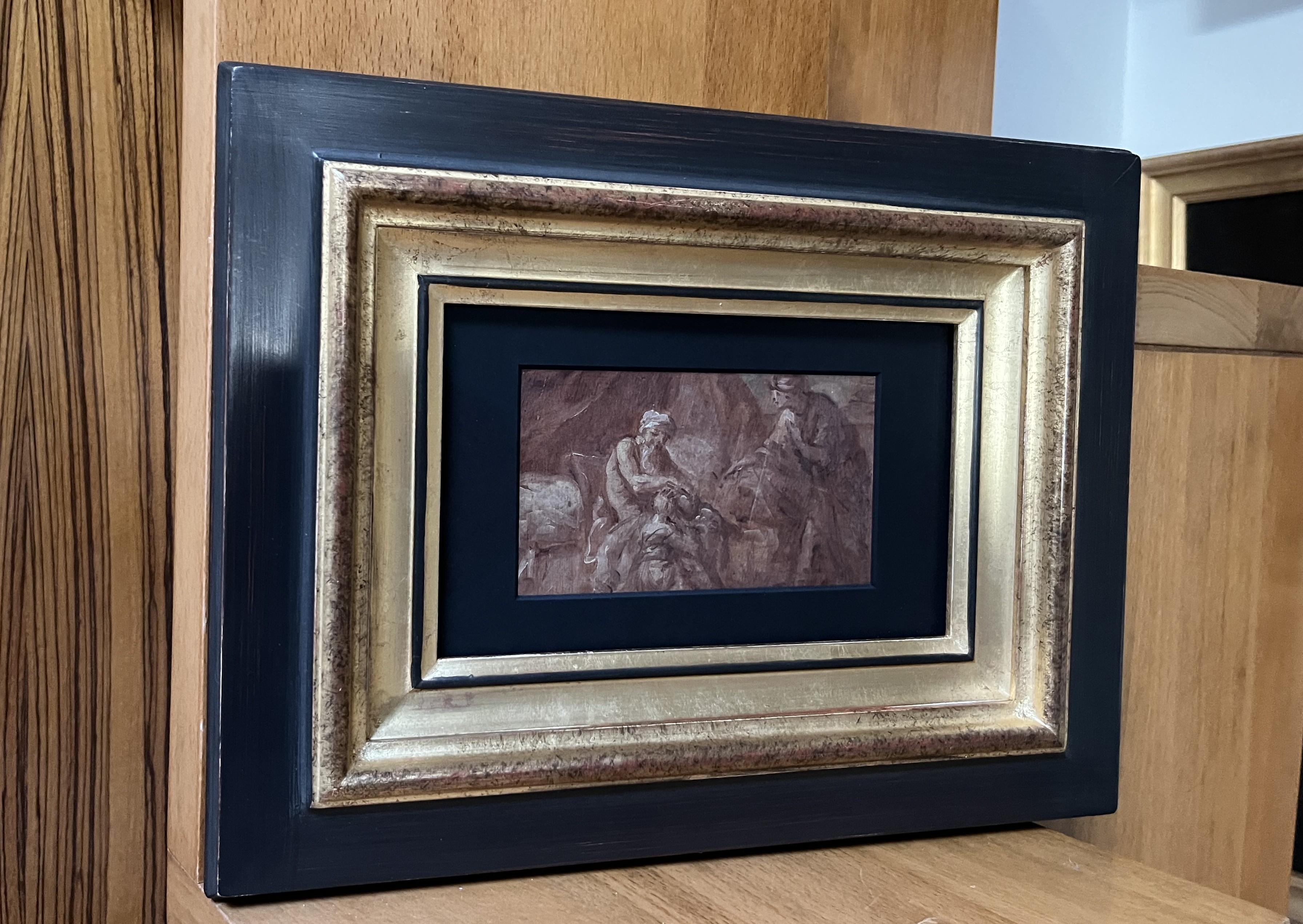 Französische Schule des 18. Jahrhunderts, Jakobs Segen, Öl auf Papier im Angebot 3