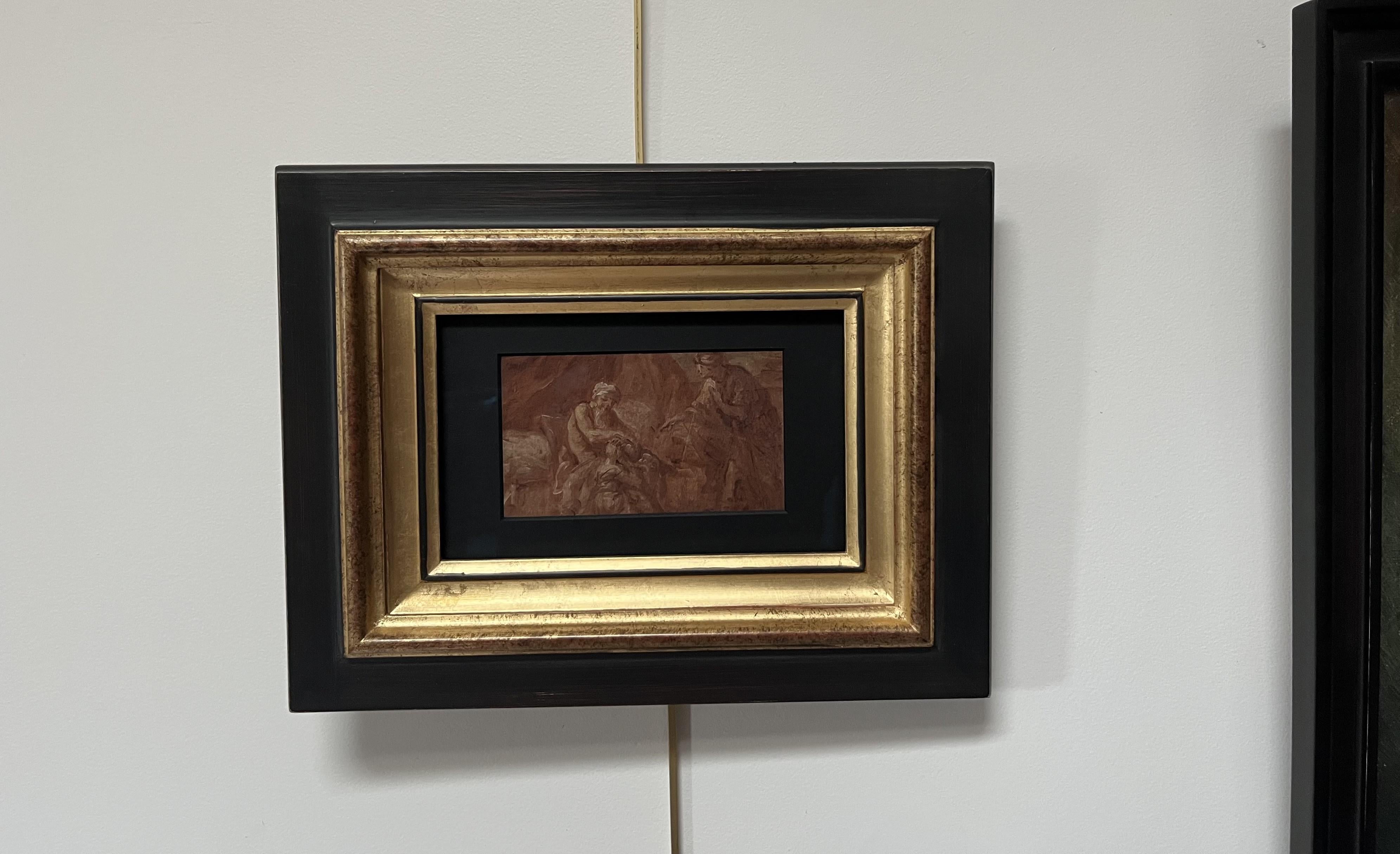 Französische Schule des 18. Jahrhunderts, Jakobs Segen, Öl auf Papier im Angebot 4