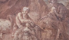 Französische Schule des 18. Jahrhunderts, Jakobs Segen, Öl auf Papier