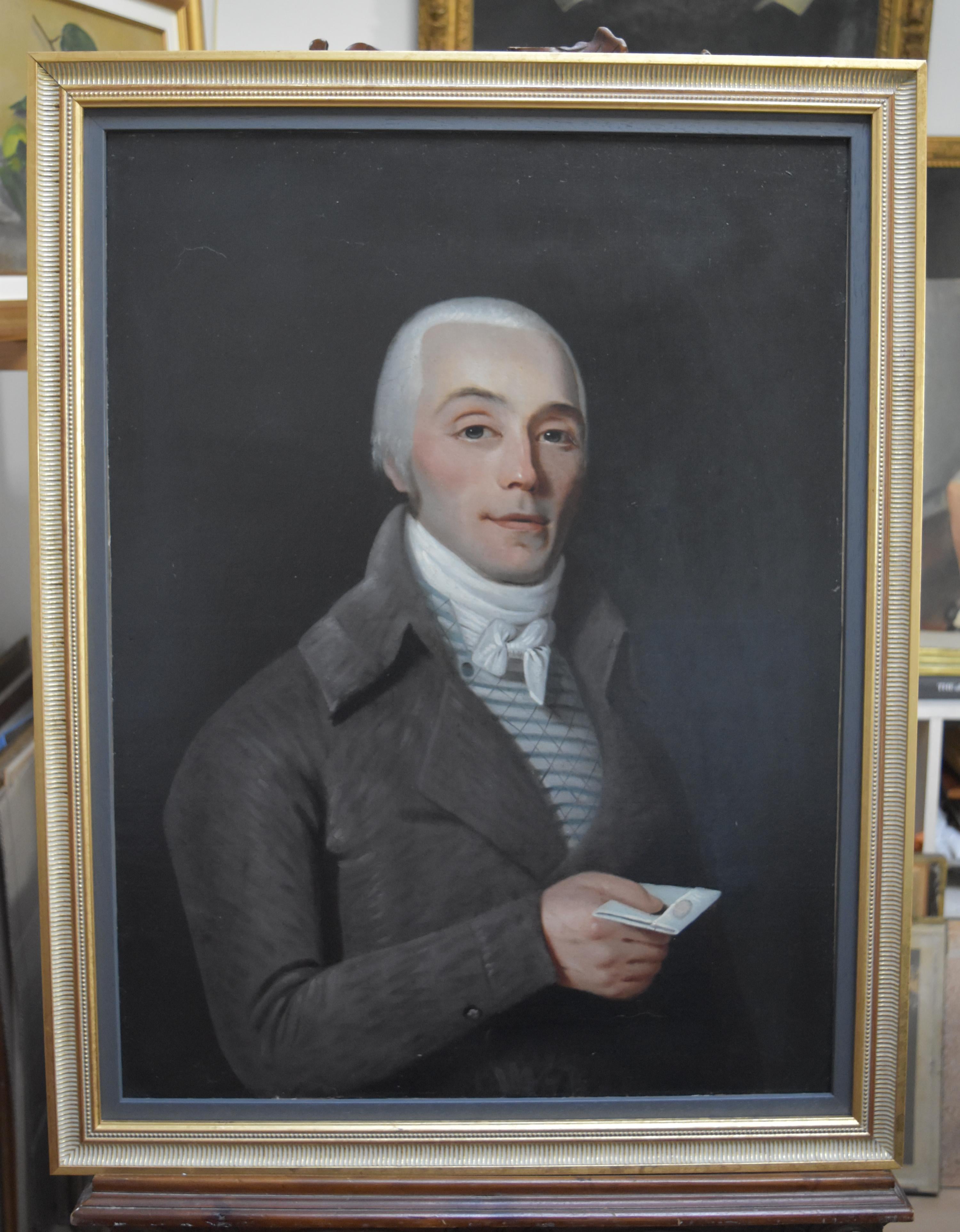 18th century  French school, Portrait of a young Gentleman man, oil - Academic Painting by Unknown