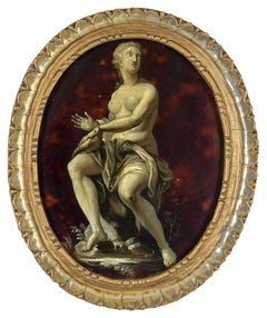 18th century Italian figure painting - Allegory - Oil on metal grisaille Italy