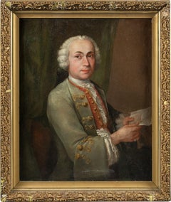 18th century Italian figure painting - Portrait nobleman - Oil on canvas Italy