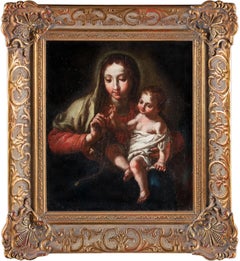 18th century Italian figure painting - Virgin Child - Oil on canvas Madonna 