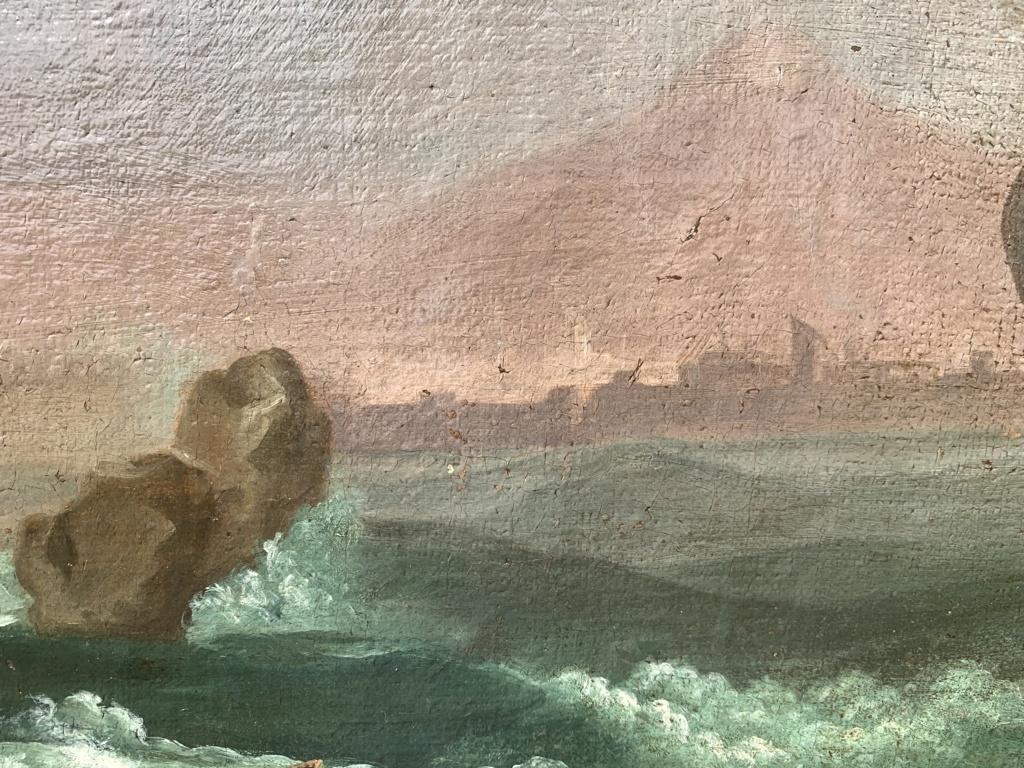 18th century Italian landscape painting - Sea view - Oil on canvas 6