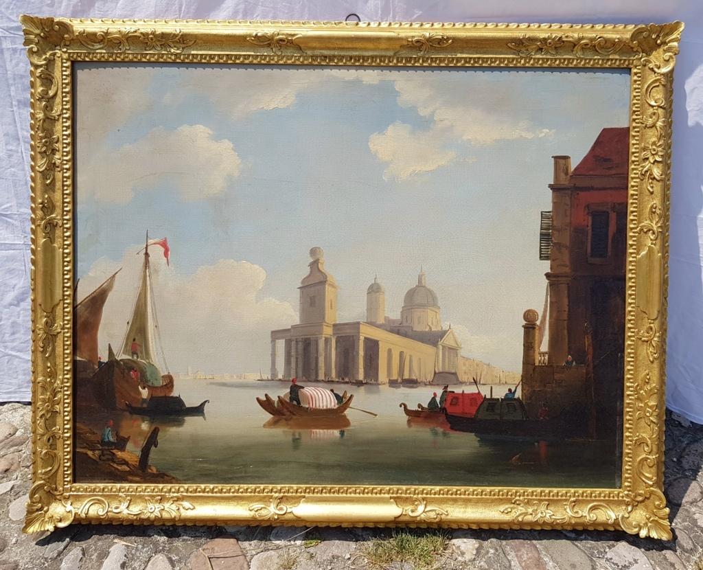 18th century Italian painting - View of Venice, Oil on canvas landscape Venetian - Painting by Unknown