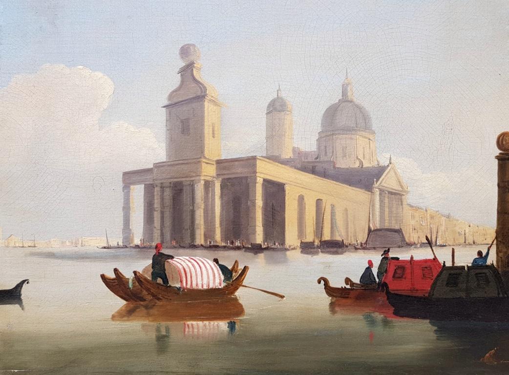 18th century Italian painting - View of Venice, Oil on canvas landscape Venetian - Realist Painting by Unknown