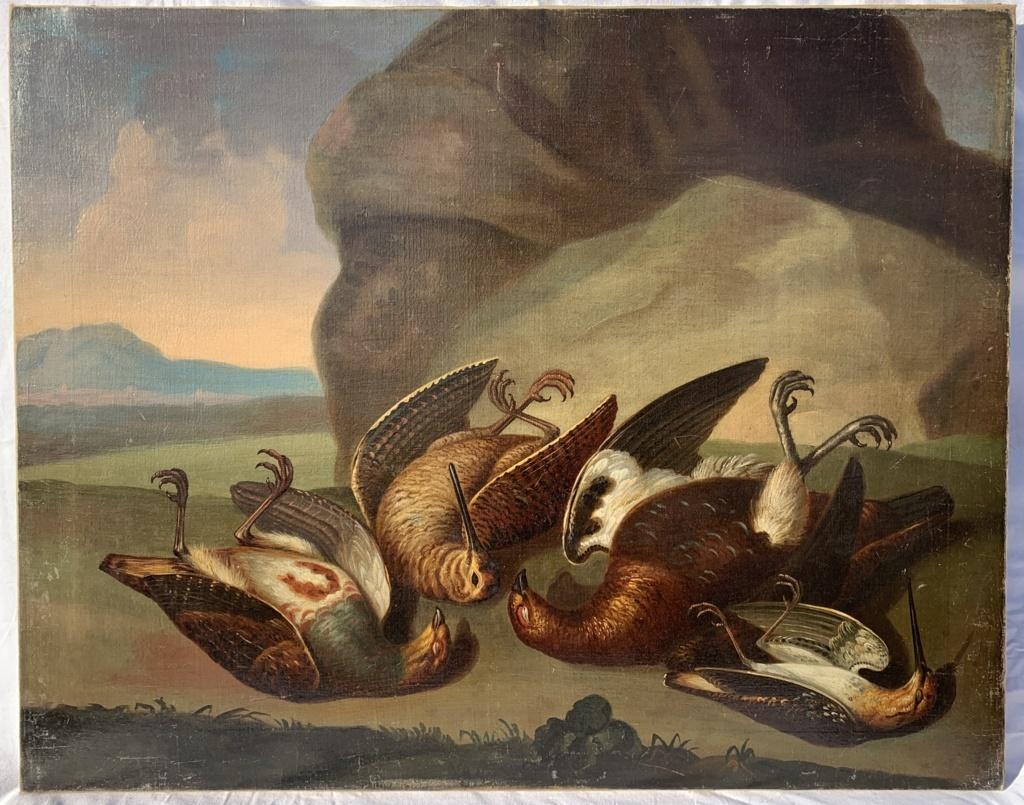 18th century Italian still life painting - Birds figures - oil on canvas Animal - Painting by Unknown