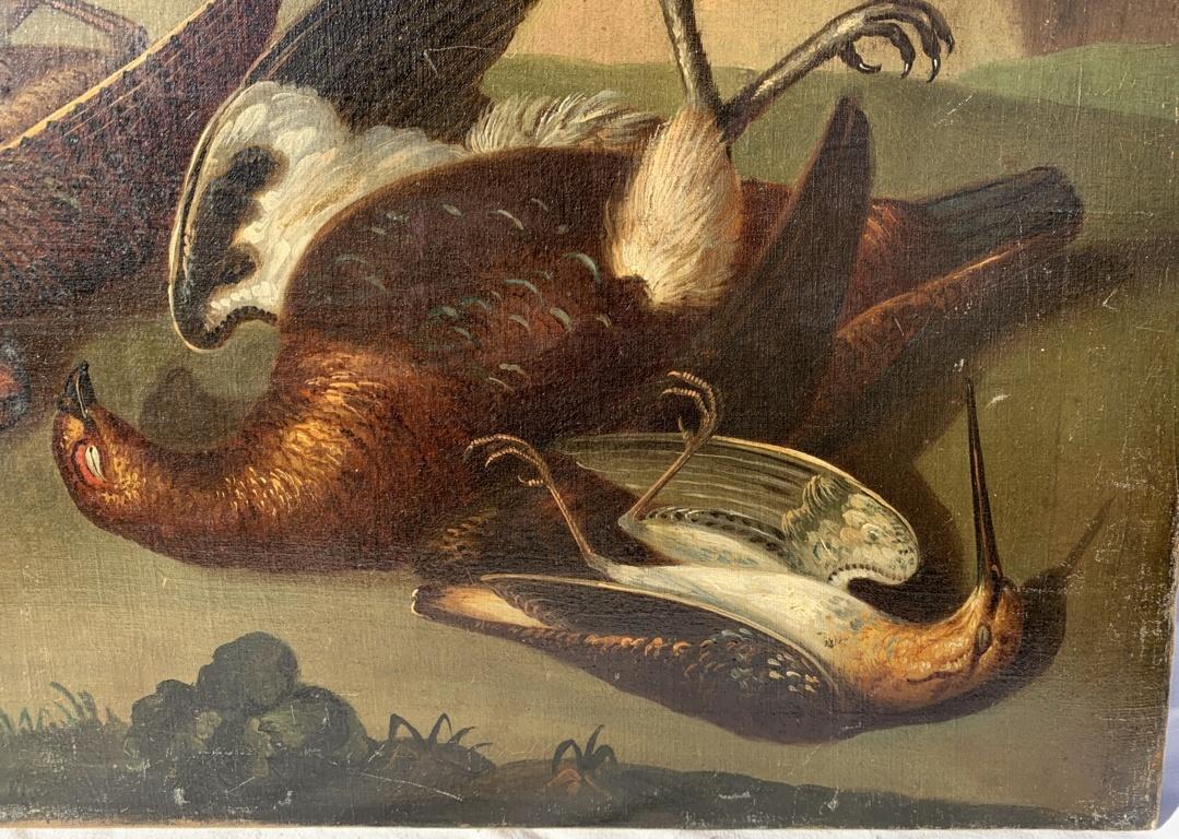 18th century Italian still life painting - Birds figures - oil on canvas Animal - Old Masters Painting by Unknown