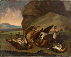 18th century Italian still life painting - Birds figures - oil on canvas Animal