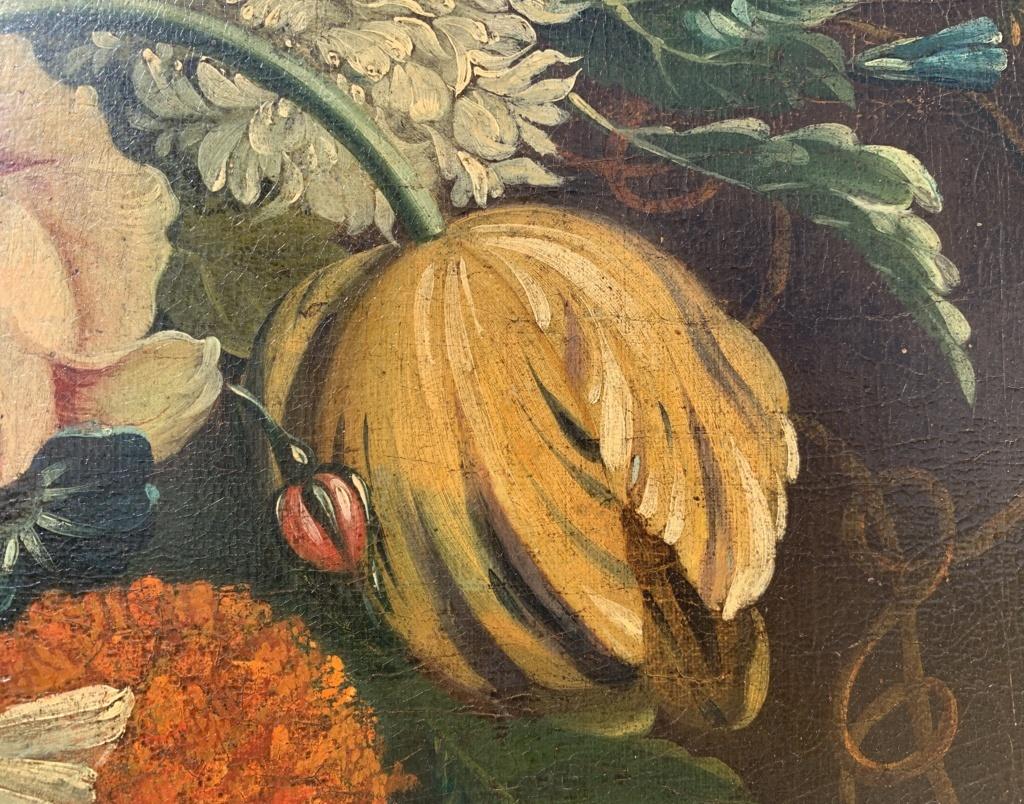 Antique Still Life painter - 18th century Italian painting - flowers vase  5