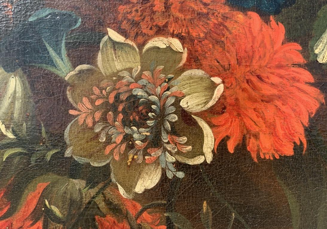 Antique Still Life painter - 18th century Italian painting - flowers vase  6