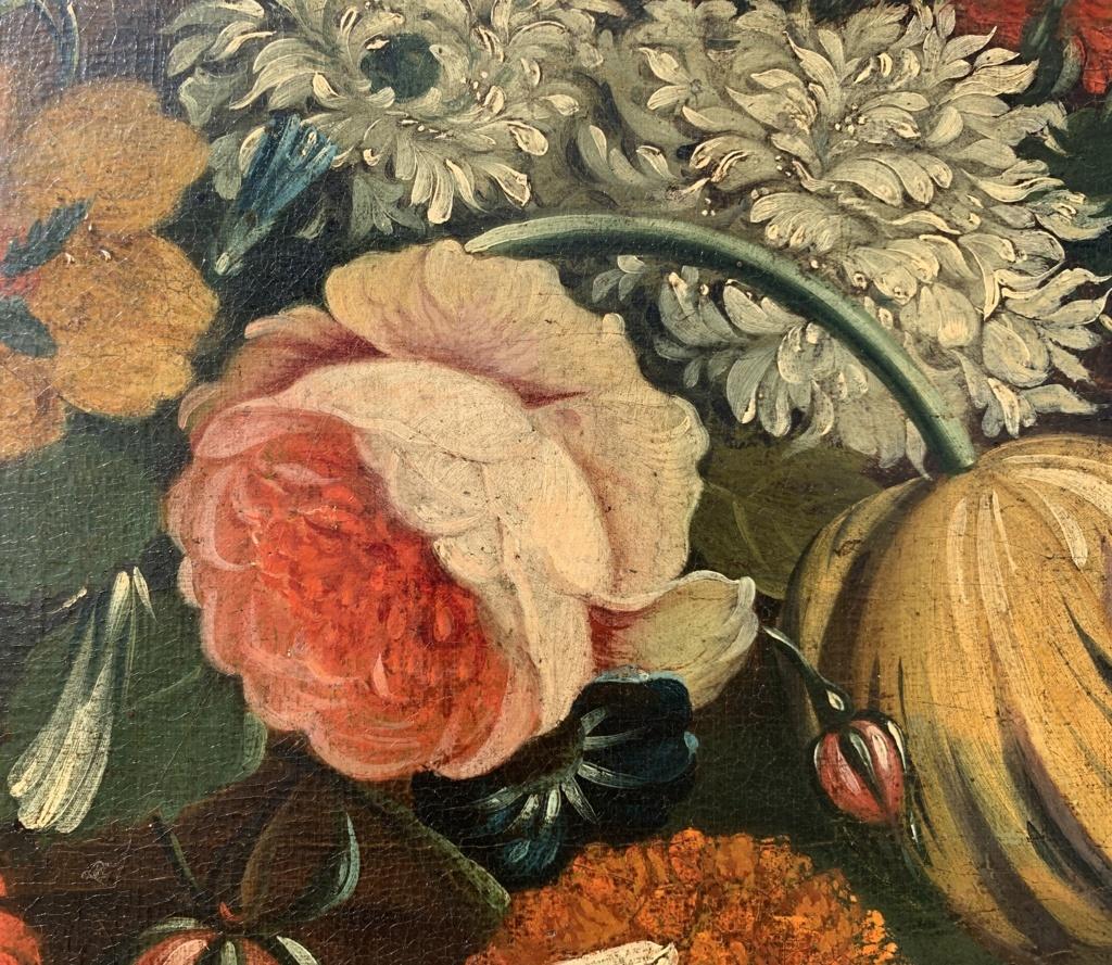 Antique Still Life painter - 18th century Italian painting - flowers vase  4