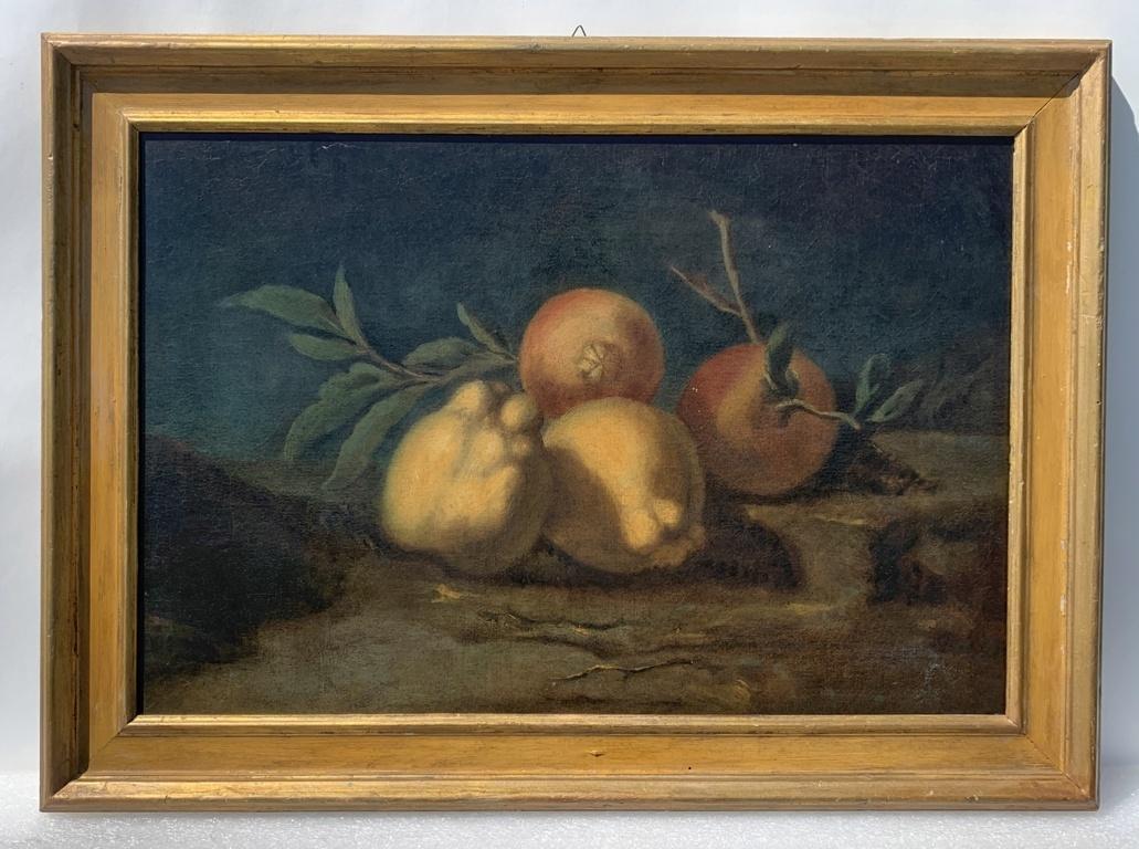 18th century Italian Still Life painting - Lemons  - Oil on canvas Italy - Painting by Unknown
