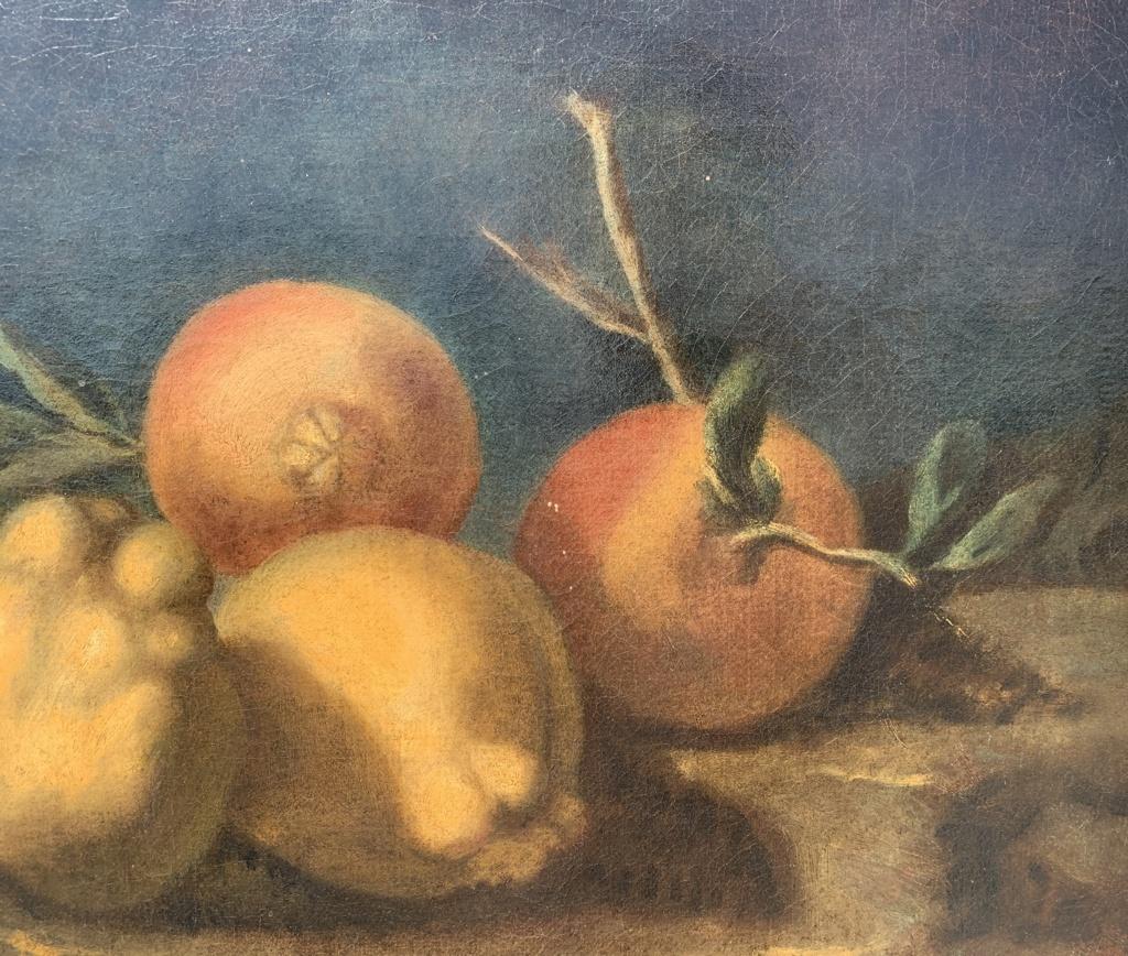 18th century Italian Still Life painting - Lemons  - Oil on canvas Italy - Old Masters Painting by Unknown