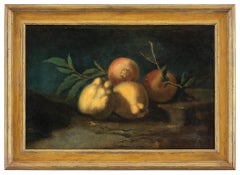Antique 18th century Italian Still Life painting - Lemons  - Oil on canvas Italy