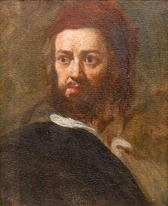 18th Century Oil - Bust of A Man in Red Cap