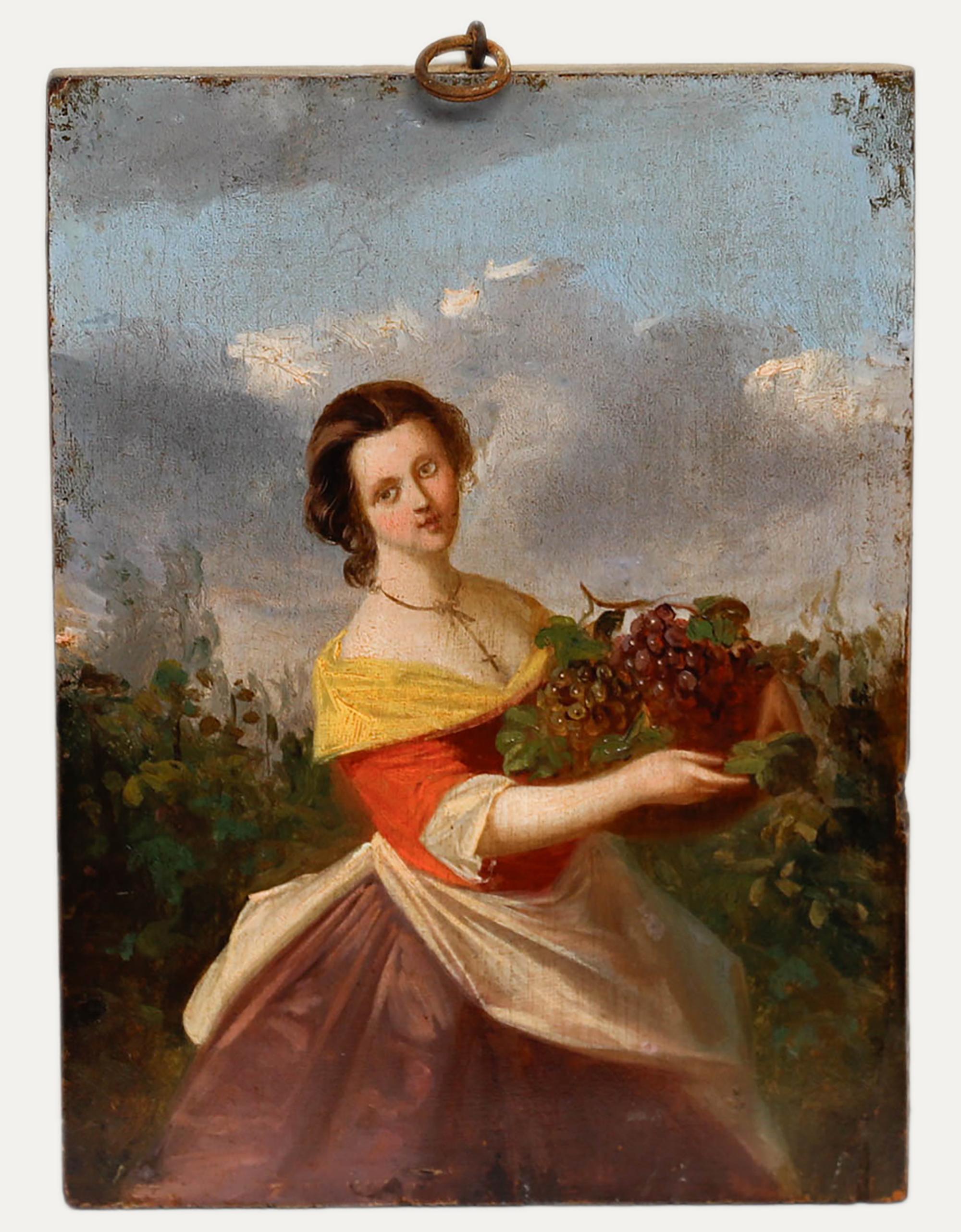 Olio del 18° secolo - Raccoglitore d'uva - Painting di Unknown