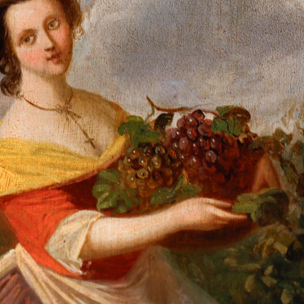 Olio del 18° secolo - Raccoglitore d'uva - Portrait Painting Marrone di Unknown