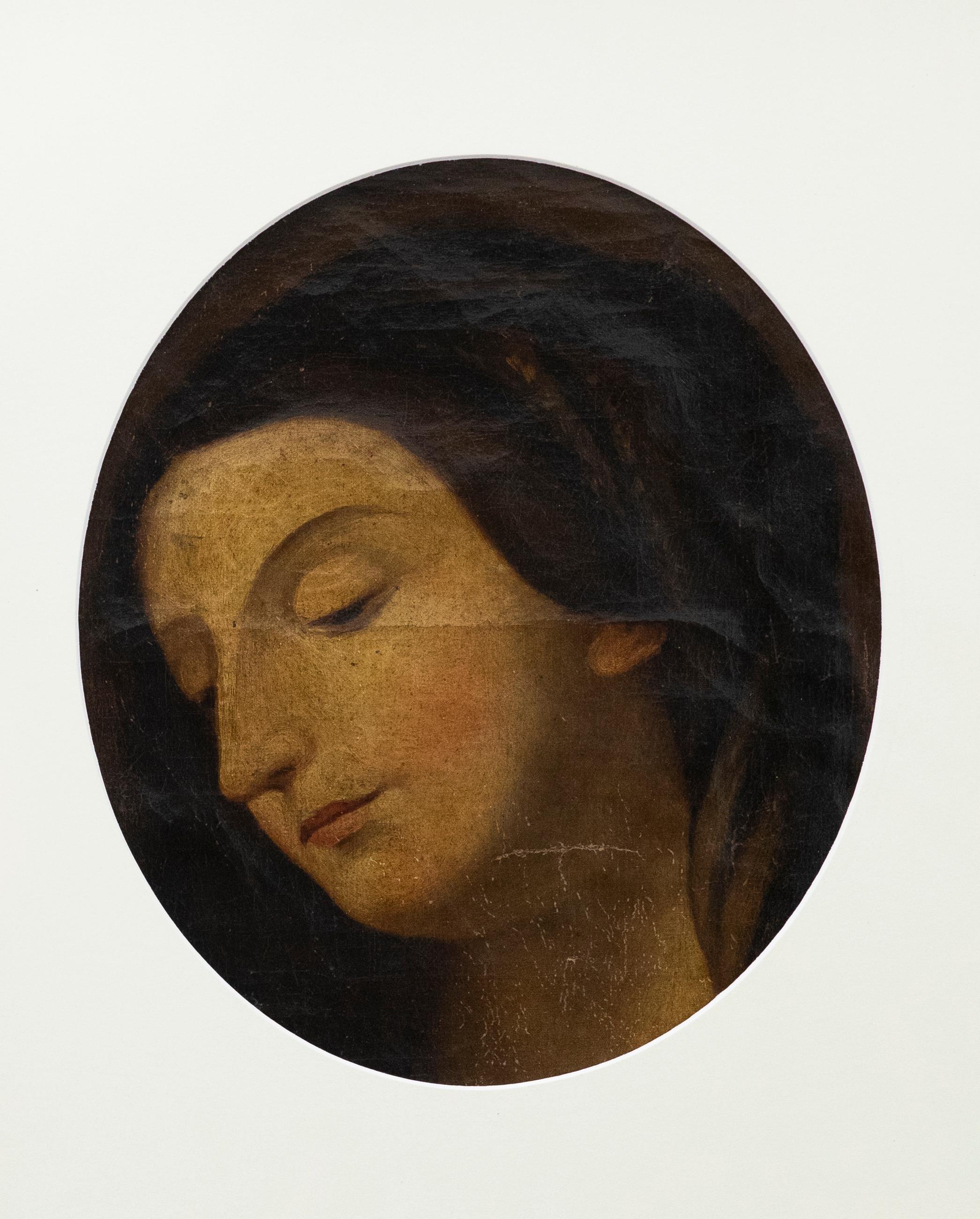 18th Century Oil - Head Study of a Lady - Painting by Unknown