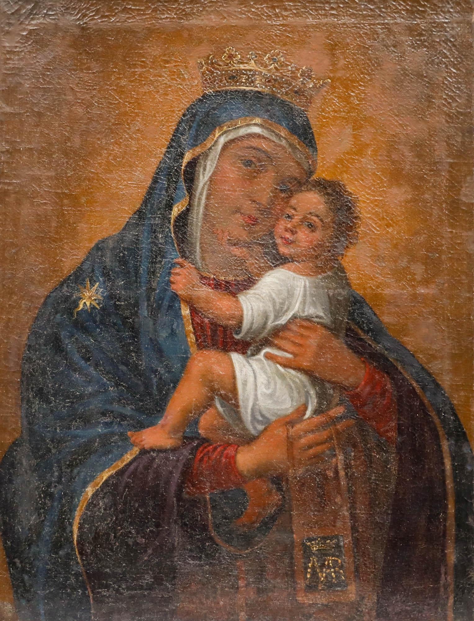 18th Century Oil - Madonna and Child - Painting by Unknown