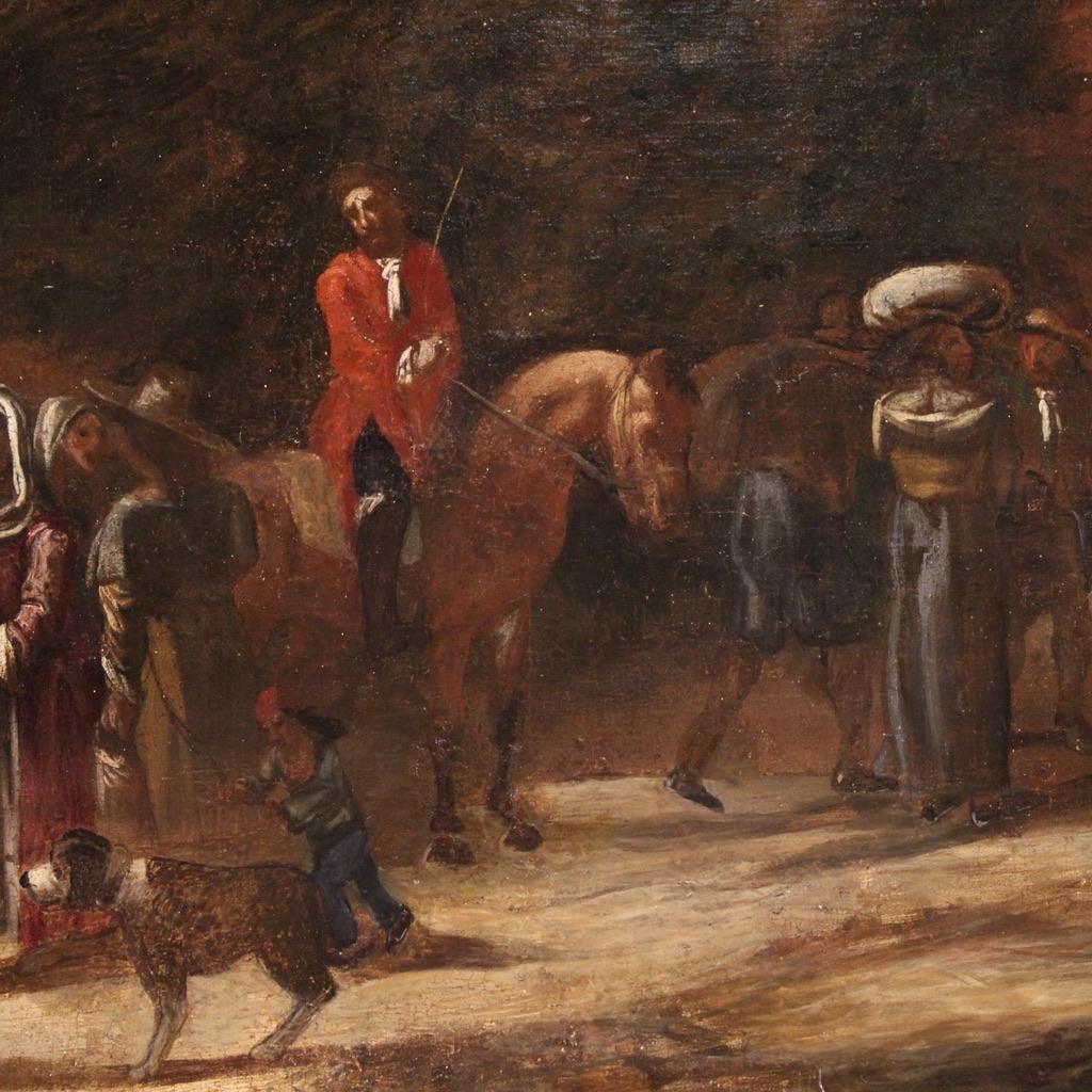 18. Jahrhundert Öl auf Leinwand Antike Landschaft mit Figuren Italienische Malerei, 1740 8