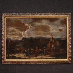 18. Jahrhundert Öl auf Leinwand Antike Landschaft mit Figuren Italienische Malerei, 1740