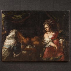18th Century Oil on Canvas Biblical Italian Painting Judith and Holofernes