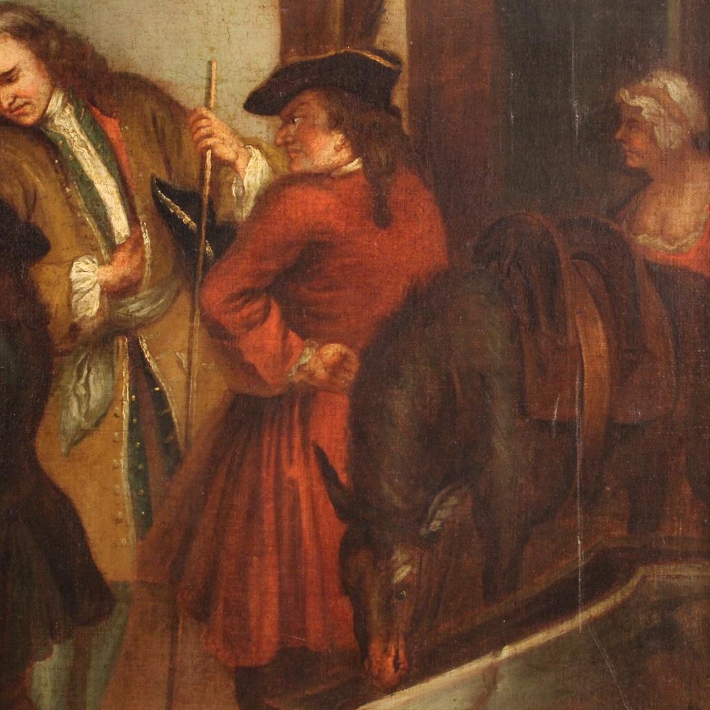 18. Jahrhundert Öl auf Leinwand Englische Genremalerei, 1750 im Angebot 7