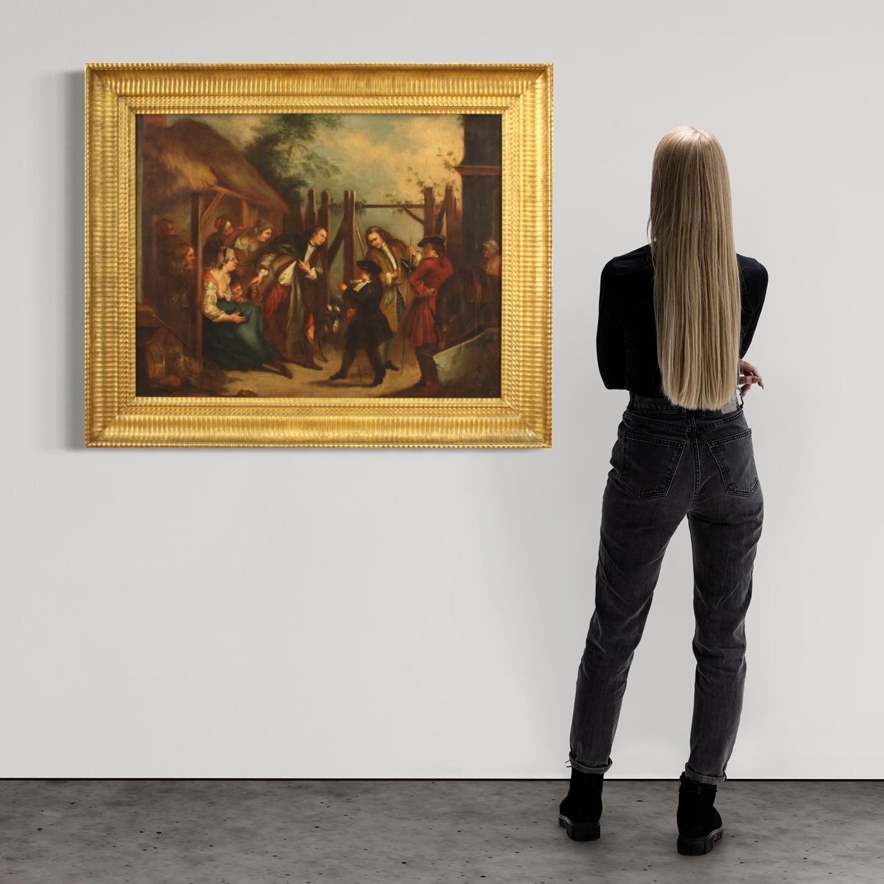 18. Jahrhundert Öl auf Leinwand Englische Genremalerei, 1750 – Painting von Unknown