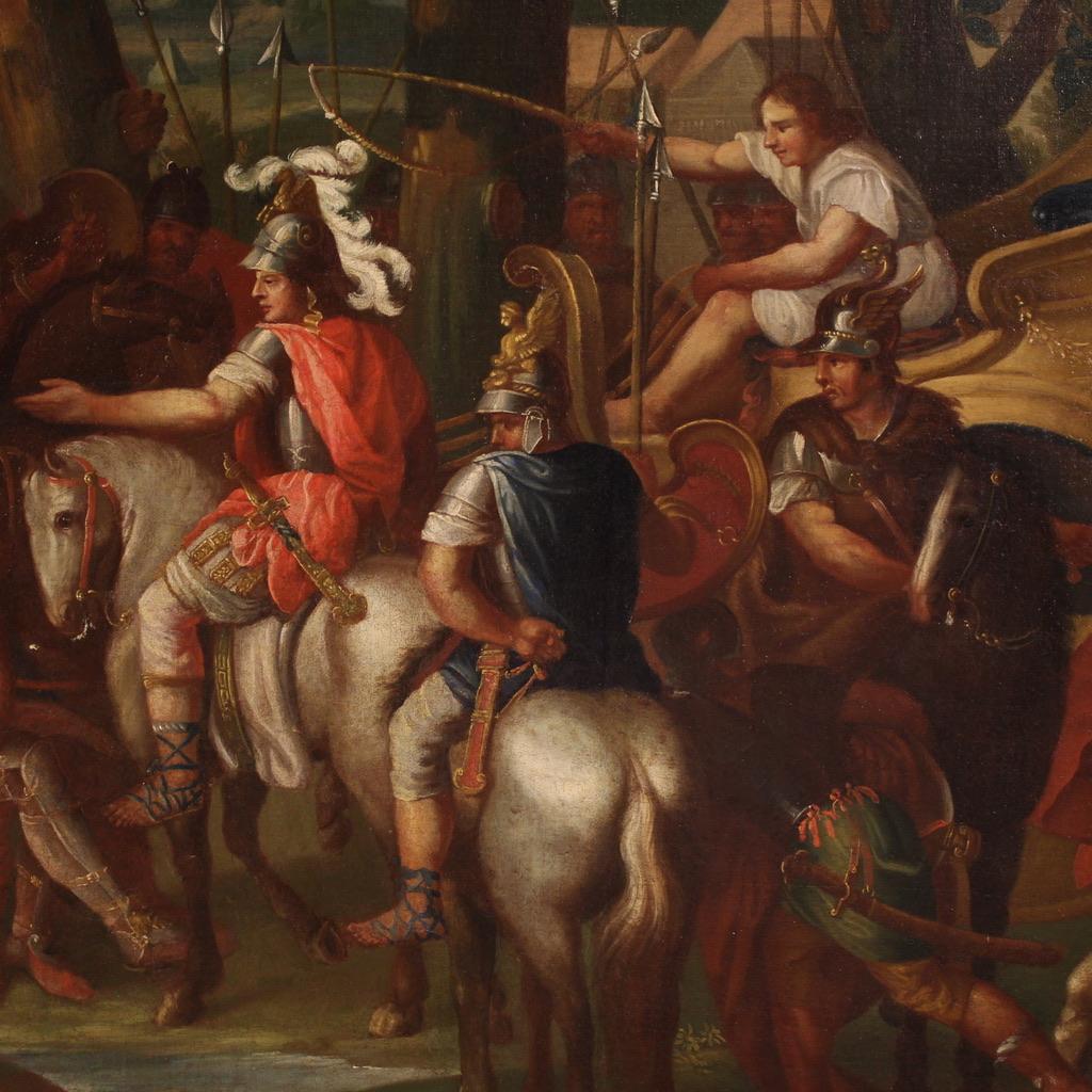 18th Century Oil on Canvas French Battle Painting Alexander the Great and Porus For Sale 11