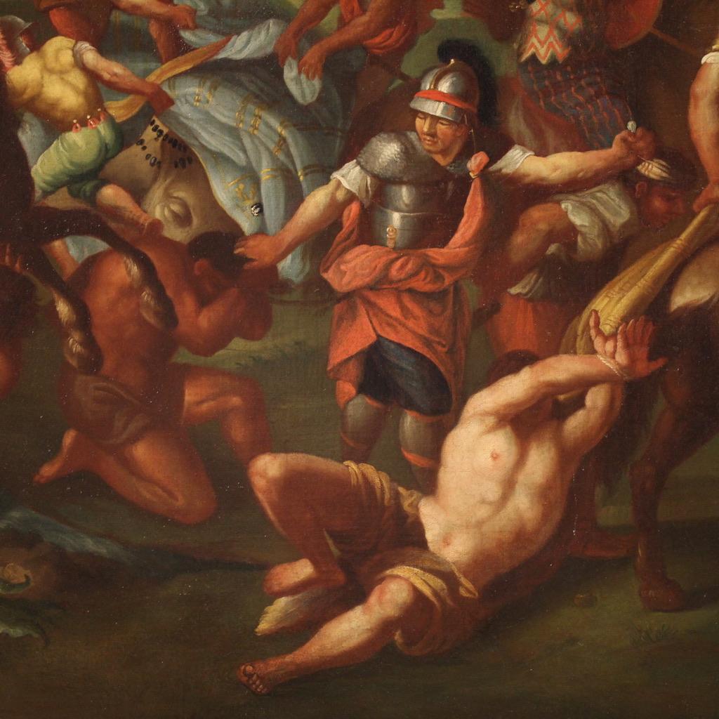 18th Century Oil on Canvas French Battle Painting Alexander the Great and Porus For Sale 1