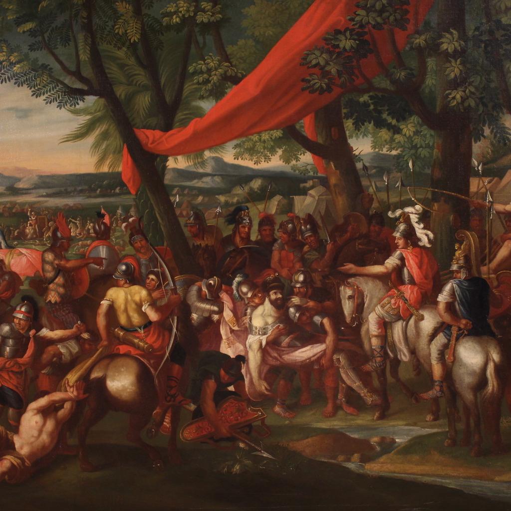 18th Century Oil on Canvas French Battle Painting Alexander the Great and Porus For Sale 2