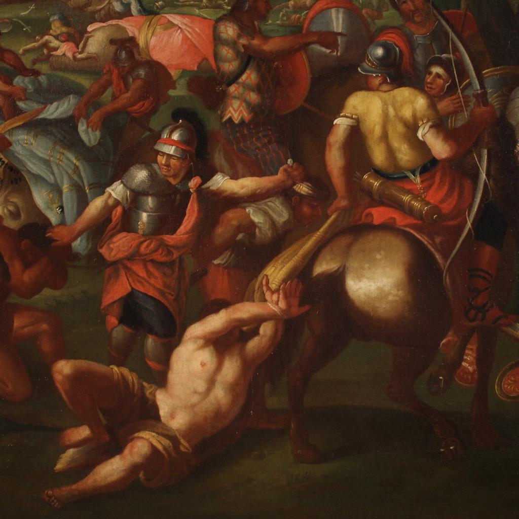 18th Century Oil on Canvas French Battle Painting Alexander the Great and Porus For Sale 6