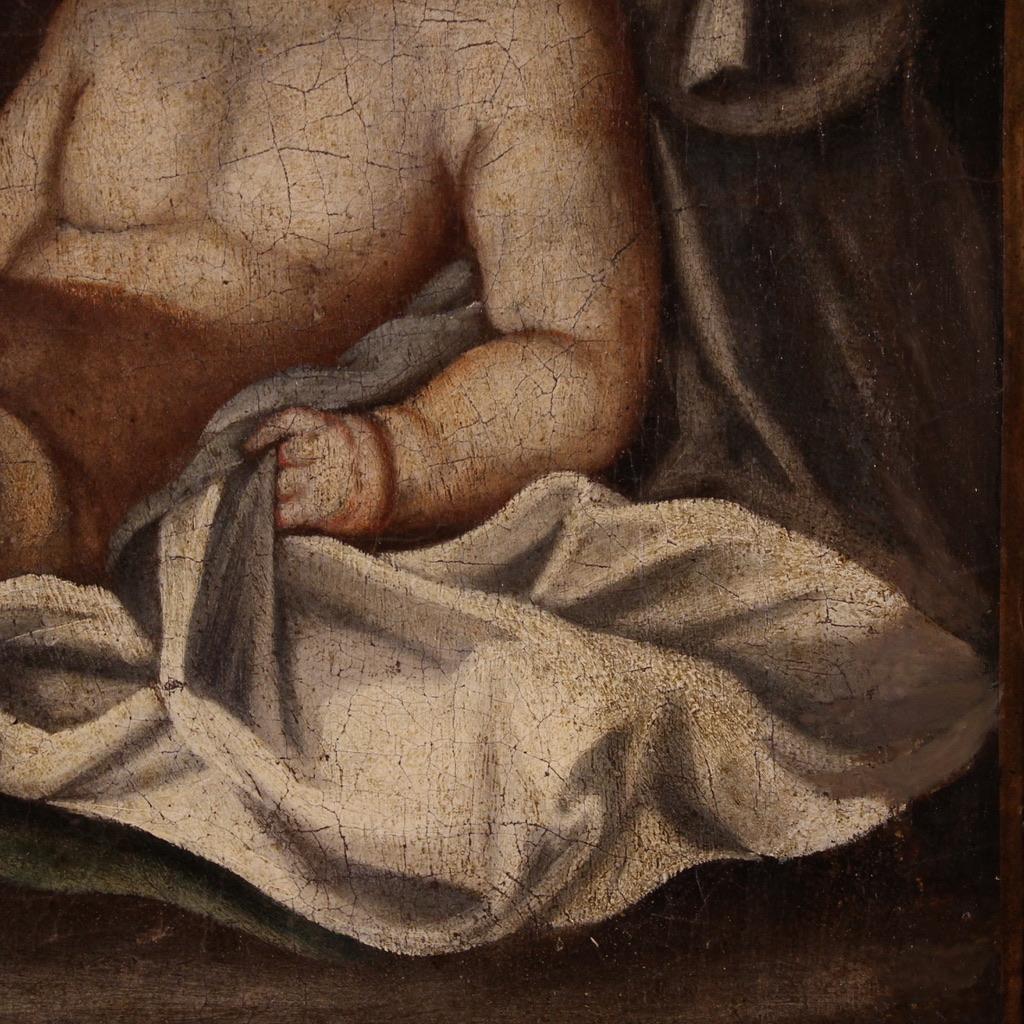 18th Century Oil on Canvas French Religious Painting Madonna with Child, 1740 im Angebot 8