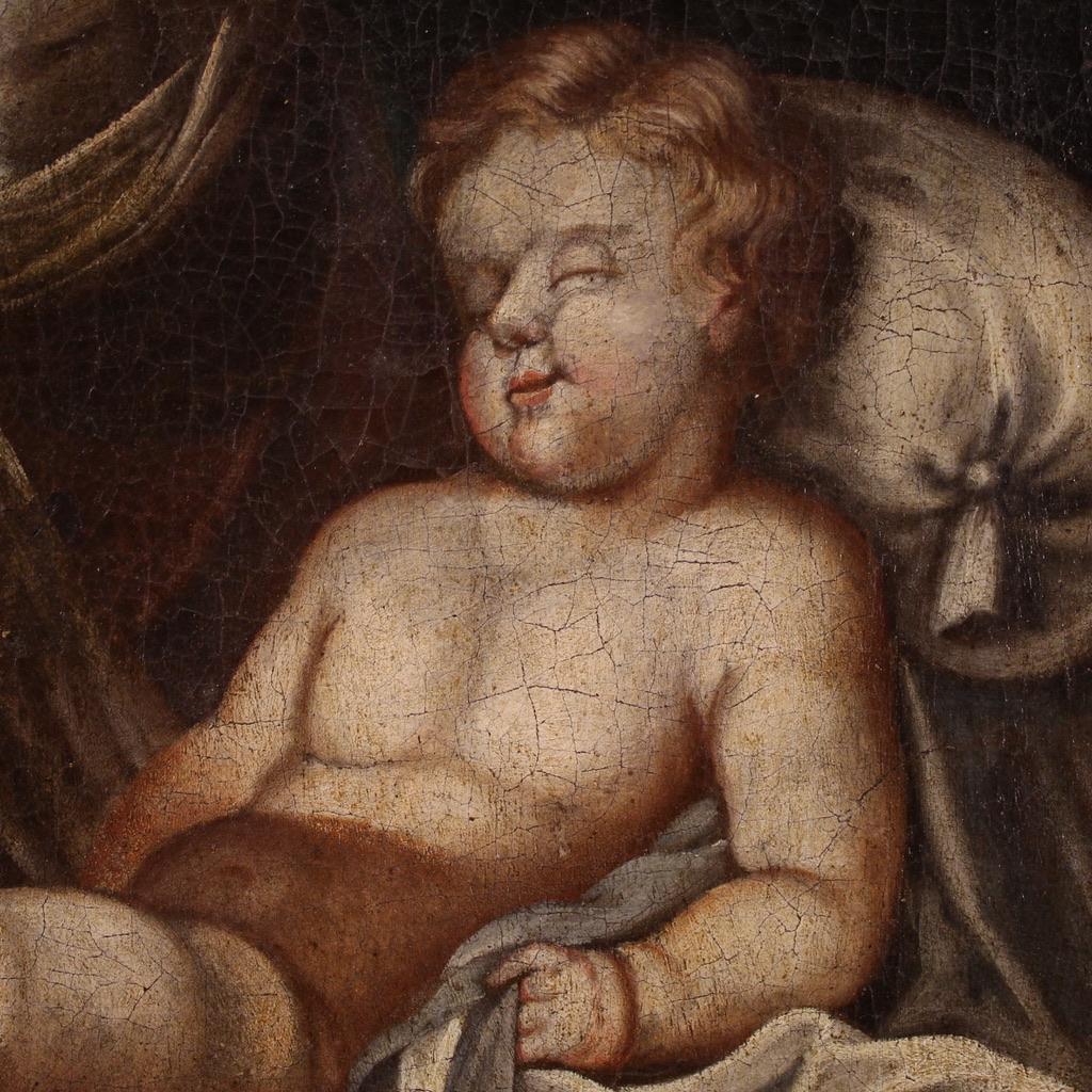 18th Century Oil on Canvas French Religious Painting Madonna with Child, 1740 im Angebot 2
