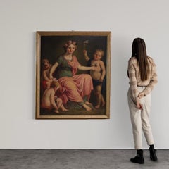 Peinture antique italienne du XVIIIe siècle, huile sur toile : « L'Aurore triomphant de la nuit »