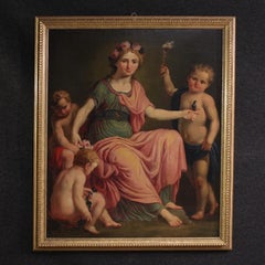 Peinture antique italienne du XVIIIe siècle, huile sur toile : « L'Aurore triomphant de la nuit »