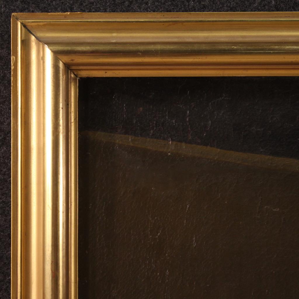 huile sur toile du 18e siècle Peinture ancienne italienne Scène de genre avec nature morte en vente 7