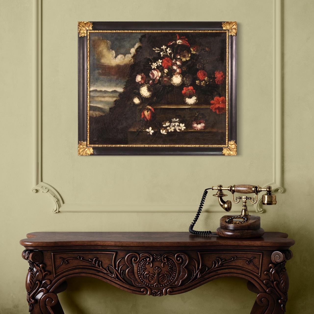 huile sur toile du 18e siècle Nature morte ancienne italienne, 1720 - Black Still-Life Painting par Unknown