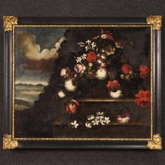 18th Century Oil on Canvas Italian Antique Still Life Painting, 1720