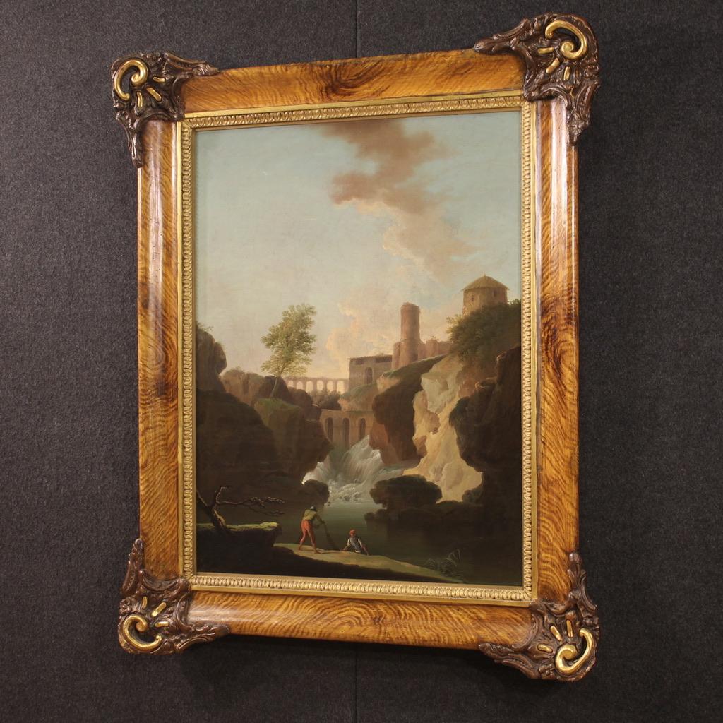 18. Jahrhundert Öl auf Leinwand Italienisches Landschaftsgemälde, 1780 im Angebot 7