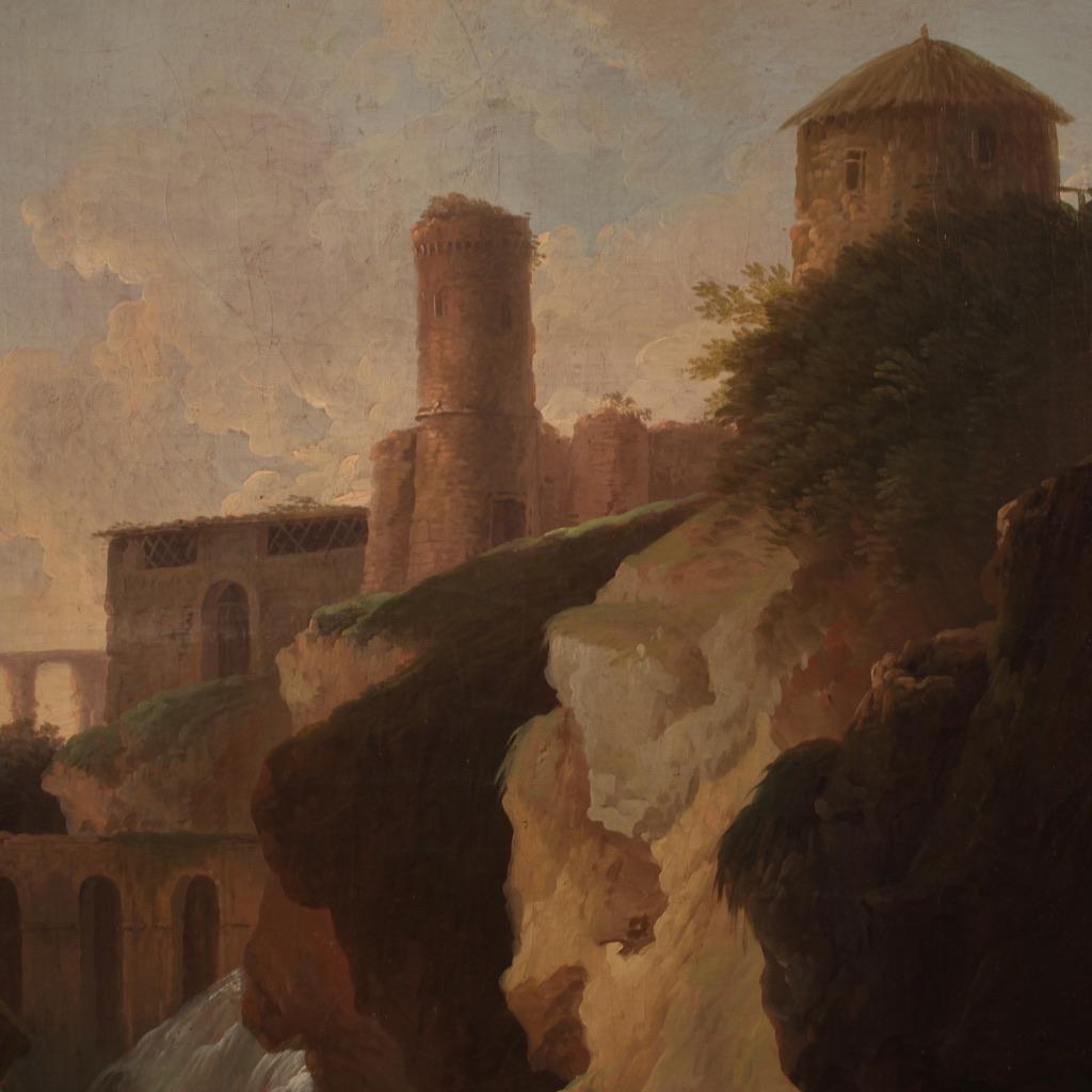 18. Jahrhundert Öl auf Leinwand Italienisches Landschaftsgemälde, 1780 im Angebot 8