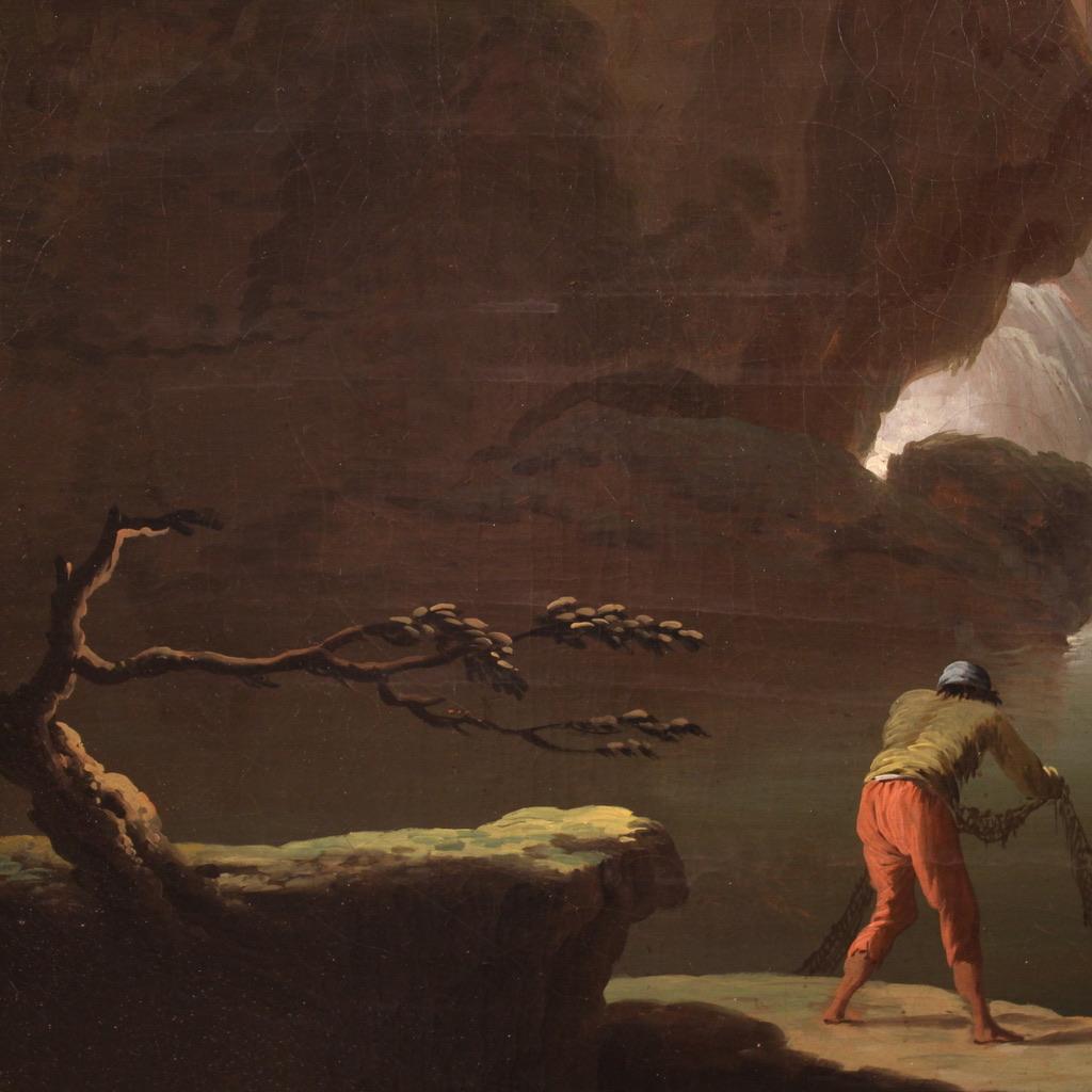 18. Jahrhundert Öl auf Leinwand Italienisches Landschaftsgemälde, 1780 im Angebot 9