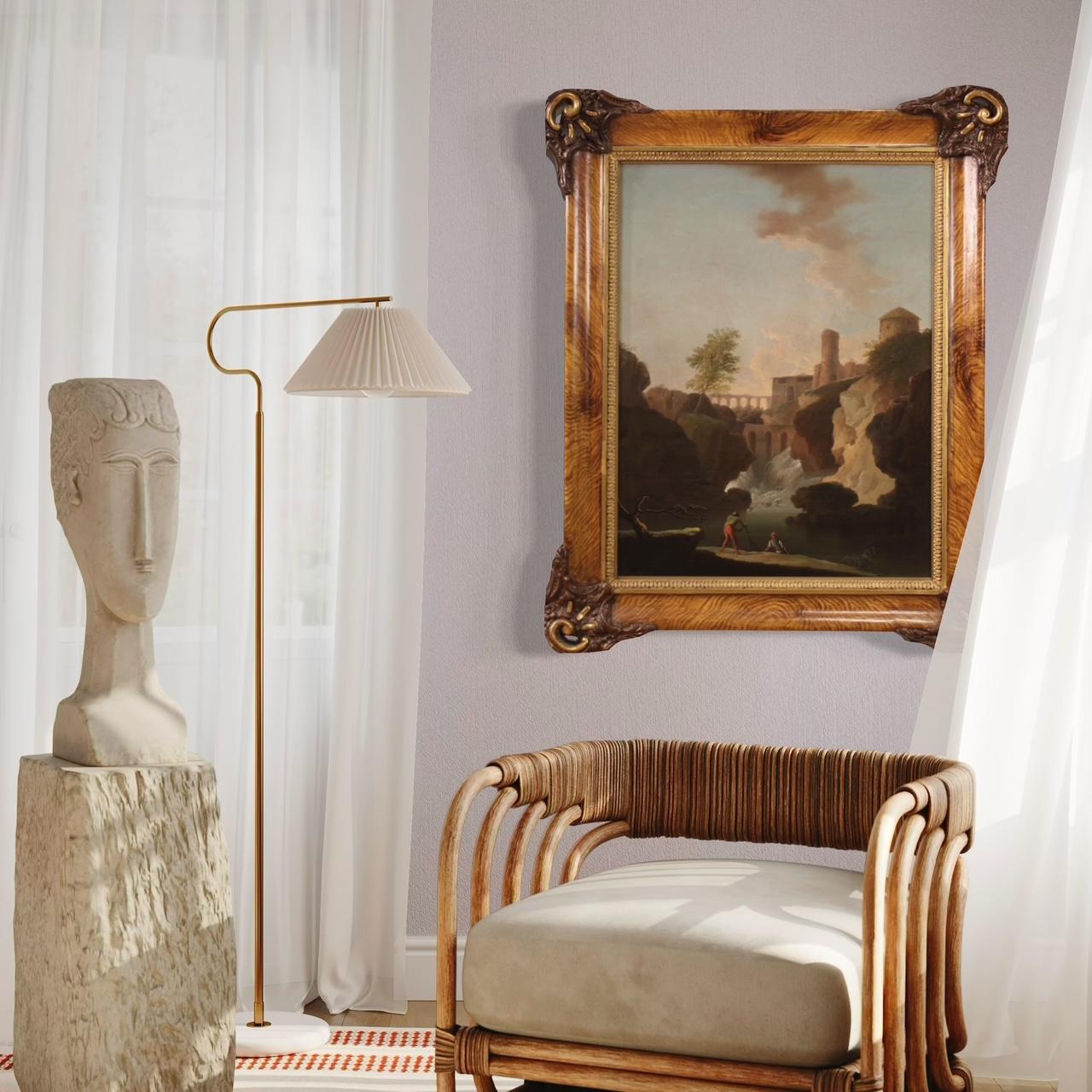 18. Jahrhundert Öl auf Leinwand Italienisches Landschaftsgemälde, 1780 im Angebot 1